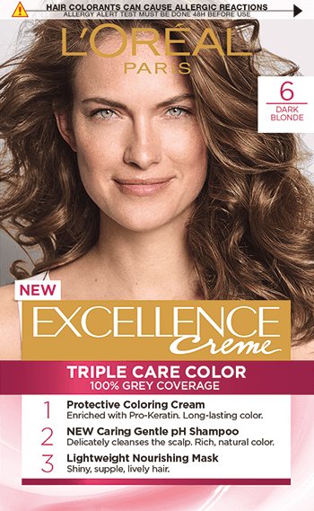 Hårfarge 6 Mørk blond Excellence Creme pakkebilde